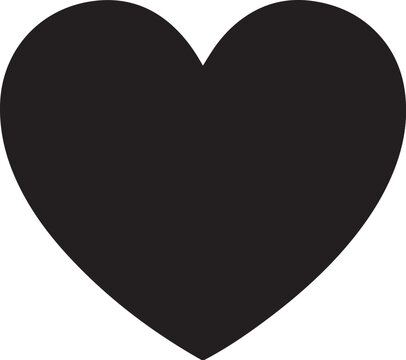 Solid black heart symbol on white background