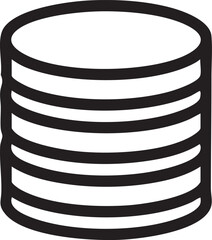 Obraz premium Database icon vector: stacked cylinder illustration for data storage eps silhouette