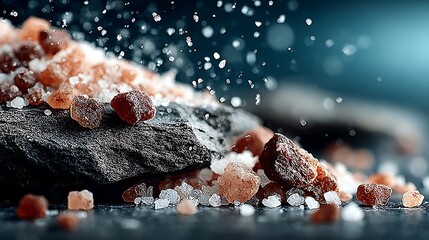 Macro sea salt crystals dark stone wallpapers