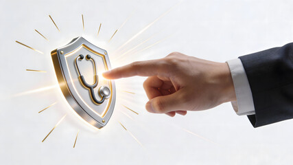 Healthcare Data Protection Concept with Shield and Stethoscope Icon