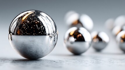 Metallic chrome spheres floating neutral gradient wallpapers