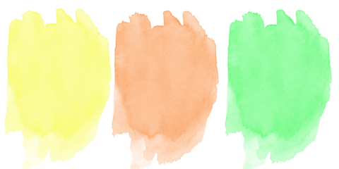 Abstract watercolor paint swatches vibrant olive green rust brown dark emerald on black background artistic texture