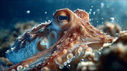 Octopus camouflaged rocky reef floor visible skin wallpapers