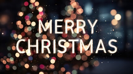 A blurry background with a merry christmas message