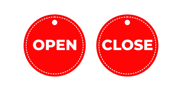 Open and close button icons isolated on transparent background for user interface navigation and application design