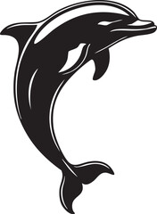 Obraz premium Dolphin vector illustration: black and white dolphin clipart, svg, png eps silhouette