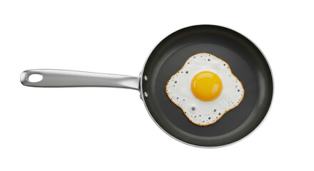 Sunny side up fried egg bright golden yolk perfect for healthy breakfast Modern non stick pan food cooking