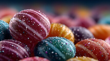 Pile assorted colorful candies shiny surfaces pictures