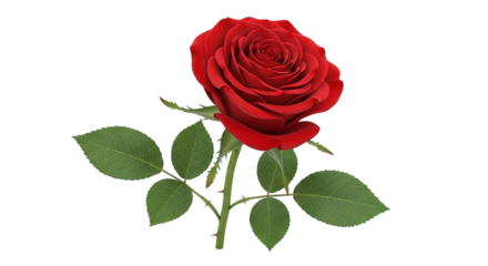 Stunning vibrant red rose bloom stands against a deep black background symbolizing profound love passion and natural