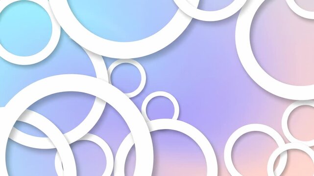 This abstract blue vector background features a colorful geometric pattern of 3d circles and pink rings, creating a stylish illustration for a modern wallpaper or web banner template