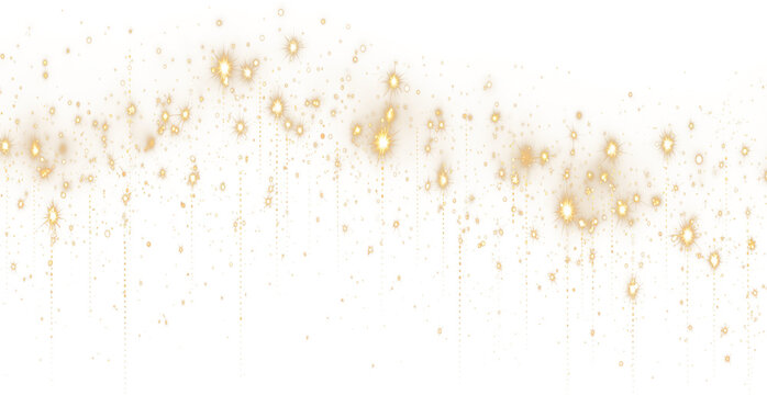 Vector gold glitter particles Gold glitter particles Gold sparks and golden stars glitter special light effect.shiny gold glitter