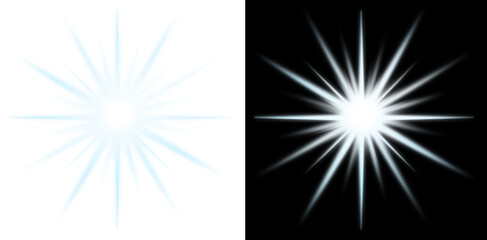 sparkling stars on transparent background. Glow effect