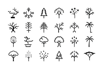 Collection of various tree symbols