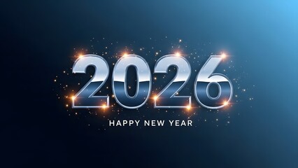 Happy new year 2026 celebration background with shining numbers