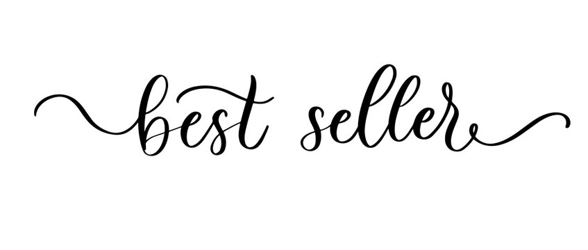 Best Seller lettering in elegant cursive script with decorative flourishes