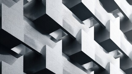 Abstract architectural pattern with geometric shapes and strong shadows