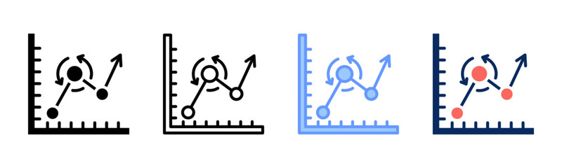 Trend Direction icon set multiple style collection © oka