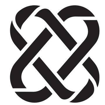 Abstract red Japanese kanji dollar sign symbol in a modern vector logo style