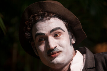 Portrait of impersonator as a joker, India.