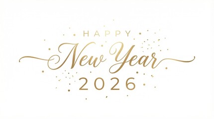 2026 Happy New Year Text Design. Vector Illustration.