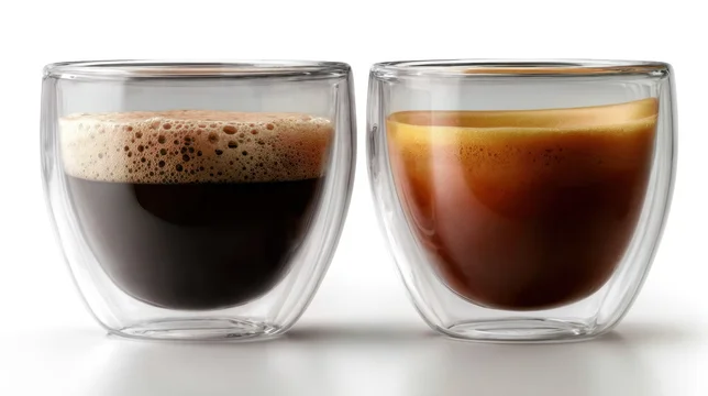 Minimal Glass Cups Showing Ristretto and Espresso