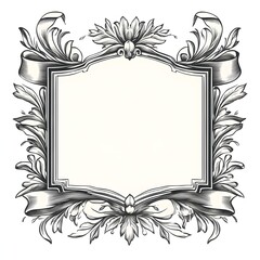 vintage frame with floral ornament