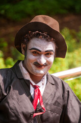 Portrait of impersonator as a joker, India.