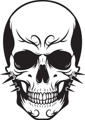 Obraz premium Black and white skull design illustration