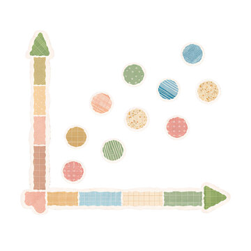 Paper Collage Illustration of Scatter Chart