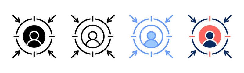 Competitive Forces icon set multiple style collection