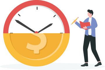 Time Management and Financial Planning Concept
