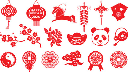 Chinese new year decorations and symbols © mdkamran