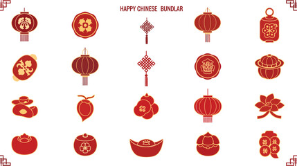 Obraz premium Chinese lanterns and symbols