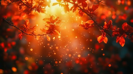 Serene Nature Close-up Foliage And Sun Rays