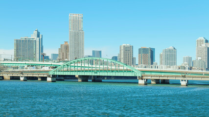 Obraz premium 遊歩道となった豊洲「晴海橋梁 (旧晴海鉄道橋) 」 2025年12月