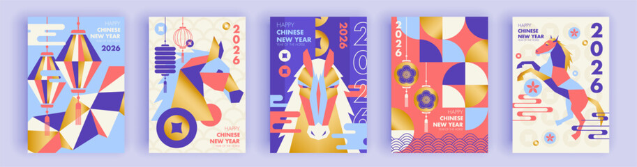 Plakat Happy chinese new year 2026 background. Translation : year of the horse