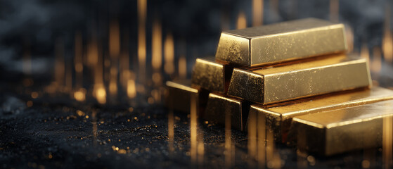 gold bars stack, luxury gold bullion, precious metal investment
