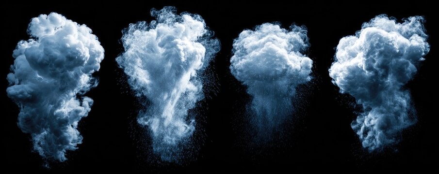 Abstract clouds on black background vector illustration for creative designs