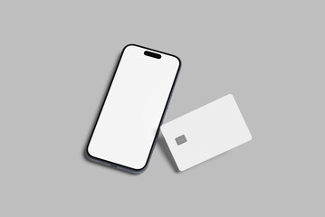Smartphone with Credit Card Mockup
