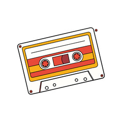 Fototapeta premium Illustrated Cassette Tape Icon for Retro Music Design