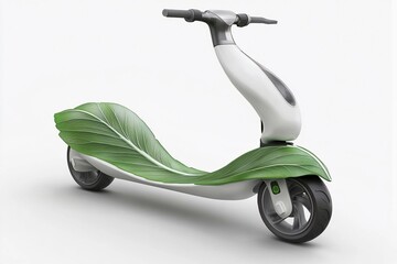 Electric scooters designed as leaves provide eco-friendly transportation powered by kinetic energy