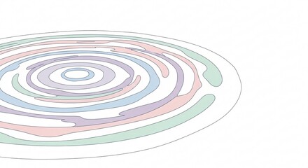 Abstract circular design in pastel colors on a white background copy space