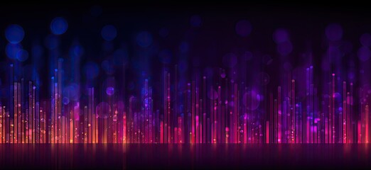 Abstract digital data visualization with dynamic glowing vertical lines