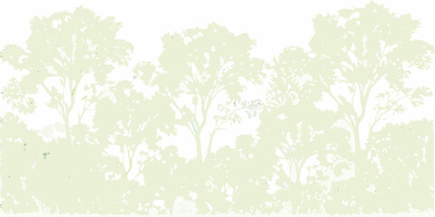 A serene silhouette of trees against a pale lightly textured background