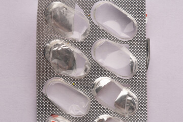 Empty metallized packaging from tablets