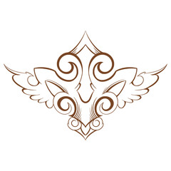 Fototapeta premium Batik Ornamental Element Decoration Outline