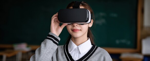 the learner diving into learning materials with a virtual reality headset