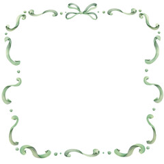 Hand-painted watercolor illustration of a bow frame.