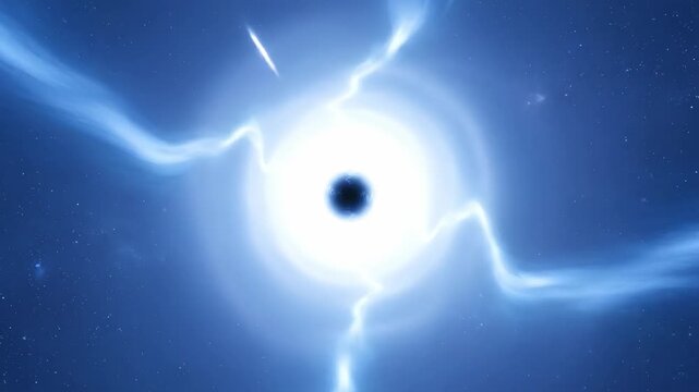 Blue vector art illustration of an abstract space background with stars and clouds featuring light design elements and copy space for text