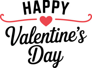 Happy Valentine&rsquo;s Day Typography with Heart